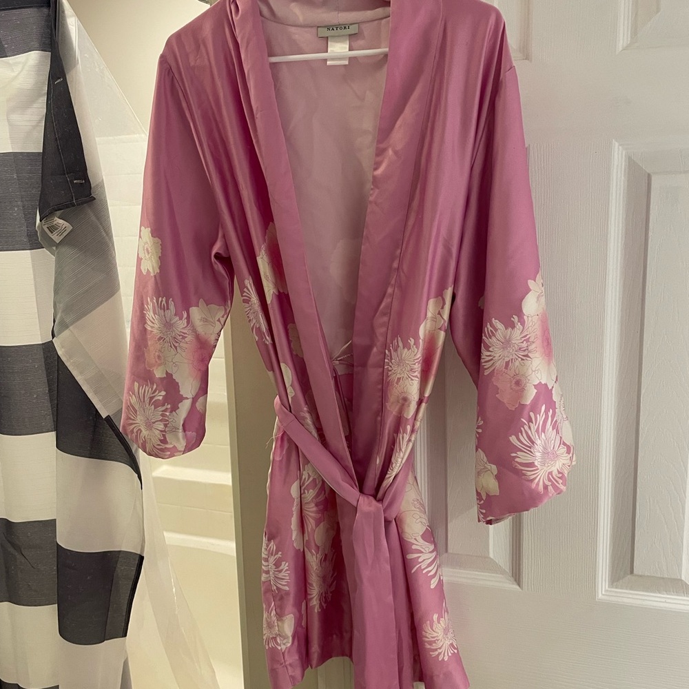 Women’s‎ Natori Pink Floral Belted Robe Small